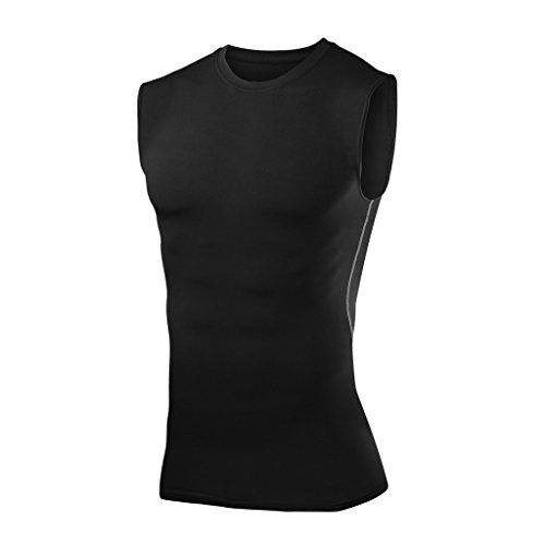 PowerLayer Herren Kompressionsshirt/Funktionsshirt - Ärmellos - Schwarz, XL von PowerLayer