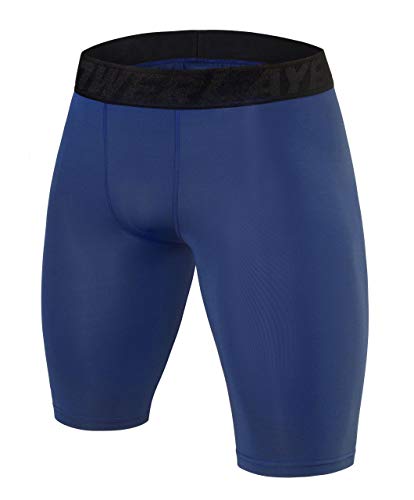 PowerLayer Herren Kompressionsshorts, Schnelltrocknendes Baselayer Unterhose Tights Kurz Hose Laufunterwäsche - Blau, XL von PowerLayer