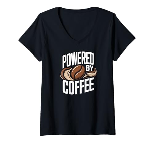 Damen Angetrieben durch Kaffee Koffein Addict Morning Fuel T-Shirt mit V-Ausschnitt Damen Angetrieben durch Kaffee Koffein Addict Morning Fuel T-Shirt mit V-Ausschnitt von Powered By Coffee Coffee Lover Caffeine