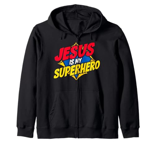 Jesus ist Mein Superheld Christlicher Gott Religiöser Comic für Kinder und Jungen Kapuzenjacke Jesus ist Mein Superheld Christlicher Gott Religiöser Comic für Kinder und Jungen Kapuzenjacke von Powerful Christian Faith God Family Matching Gifts