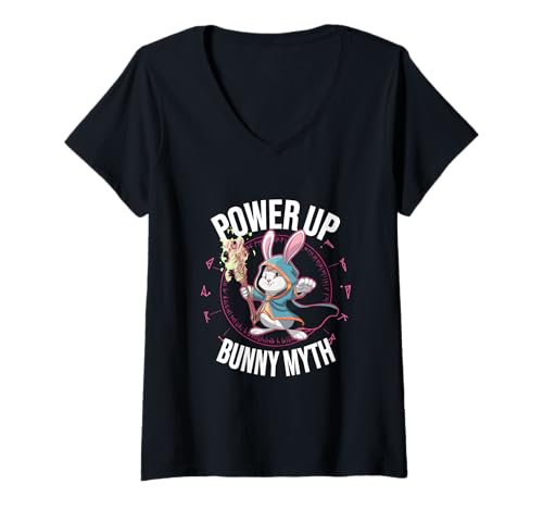 Damen Fitness Bunny Muscle Beasts Power Up Bunny Myth Lustiges Kaninchen T-Shirt mit V-Ausschnitt Damen Fitness Bunny Muscle Beasts Power Up Bunny Myth Lustiges Kaninchen T-Shirt mit V-Ausschnitt von Powerful Creature Training Gym Workout Lovers Tees