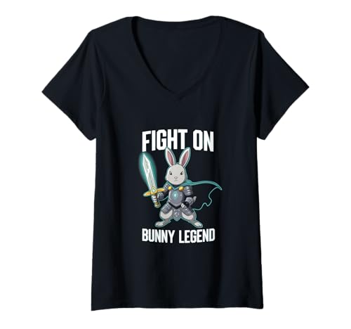 Damen Fitness Bunny Strength Pros BUNNY LEGEND Lustiges Kaninchen T-Shirt mit V-Ausschnitt Damen Fitness Bunny Strength Pros BUNNY LEGEND Lustiges Kaninchen T-Shirt mit V-Ausschnitt von Powerful Creature Training Gym Workout Lovers Tees