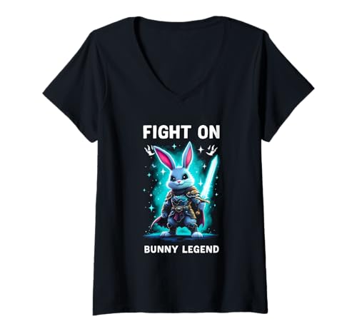 Damen Fitness Bunny Strength Pros BUNNY LEGEND Lustiges Kaninchen T-Shirt mit V-Ausschnitt Damen Fitness Bunny Strength Pros BUNNY LEGEND Lustiges Kaninchen T-Shirt mit V-Ausschnitt von Powerful Creature Training Gym Workout Lovers Tees