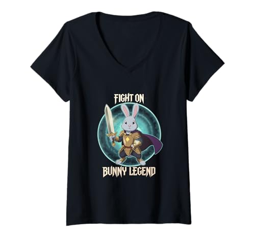 Damen Fitness Bunny Strength Pros BUNNY LEGEND Lustiges Kaninchen T-Shirt mit V-Ausschnitt Damen Fitness Bunny Strength Pros BUNNY LEGEND Lustiges Kaninchen T-Shirt mit V-Ausschnitt von Powerful Creature Training Gym Workout Lovers Tees