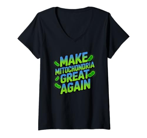 Damen Mach Mitochondrien Wieder großartig Grafik - Biologie-Nerd Humor T-Shirt mit V-Ausschnitt Damen Mach Mitochondrien Wieder großartig Grafik - Biologie-Nerd Humor T-Shirt mit V-Ausschnitt von Powerhouse Prints