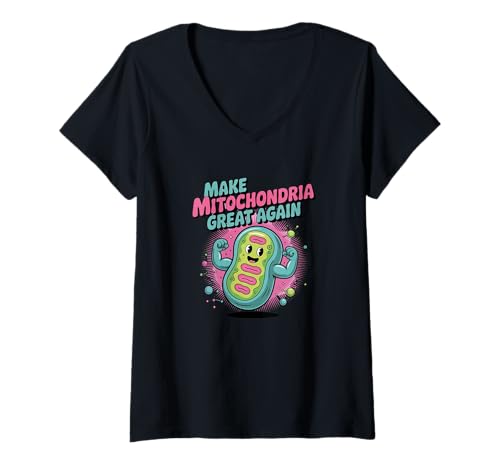 Damen Make Mitochondria Great Again Biologie Gesundheit Humor Design T-Shirt mit V-Ausschnitt Damen Make Mitochondria Great Again Biologie Gesundheit Humor Design T-Shirt mit V-Ausschnitt von Powerhouse Prints