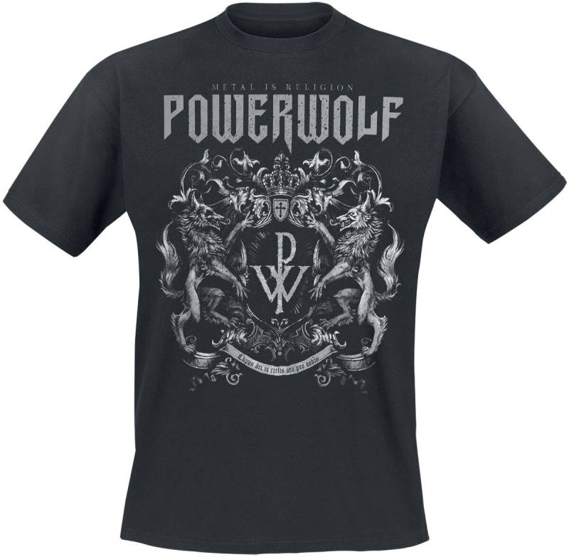 Powerwolf Crest - Metal Is Religion - Heavyweight T-Shirt schwarz in L von Powerwolf
