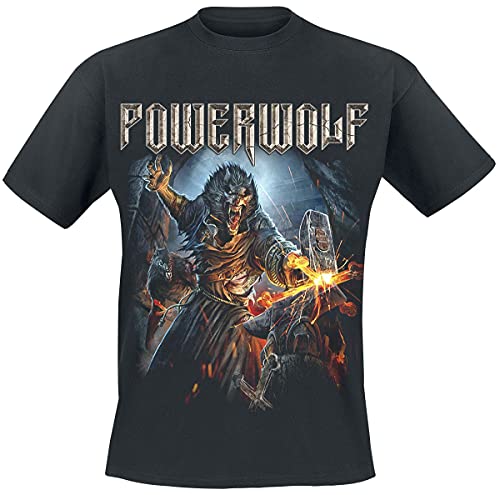 Powerwolf Incense and Iron Männer T-Shirt schwarz L 100% Baumwolle Band-Merch, Bands von Powerwolf