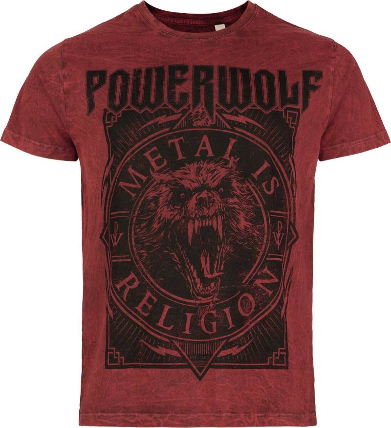 Powerwolf Metal Circle T-Shirt rot in L von Powerwolf