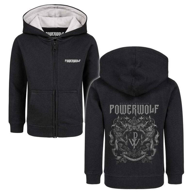 Powerwolf Metal-Kids - Crest Kinder-Kapuzenjacke schwarz in 164 von Powerwolf