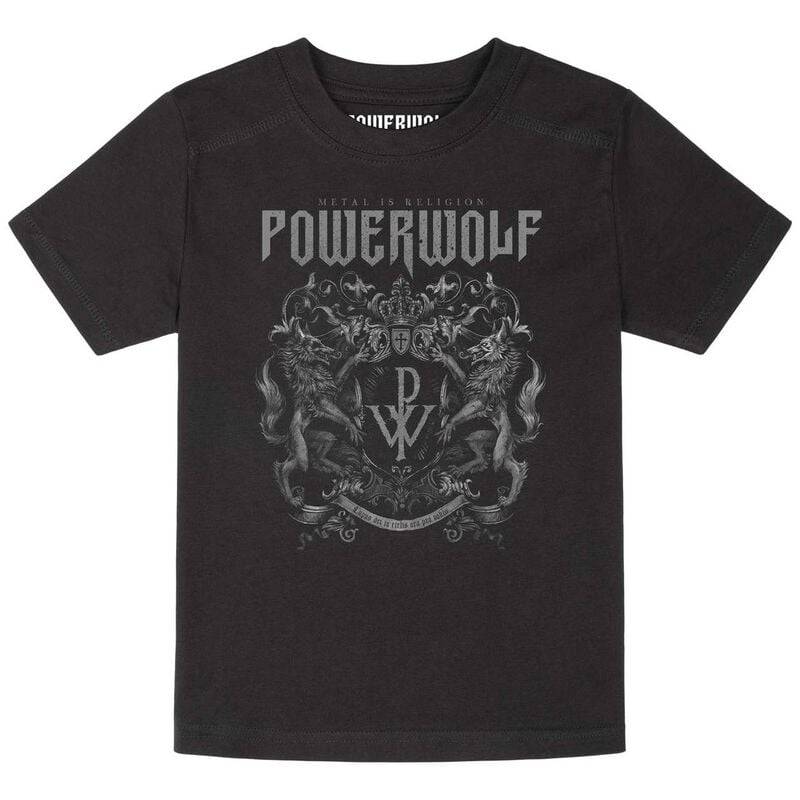 Powerwolf Metal-Kids - Crest T-Shirt schwarz in 152 von Powerwolf