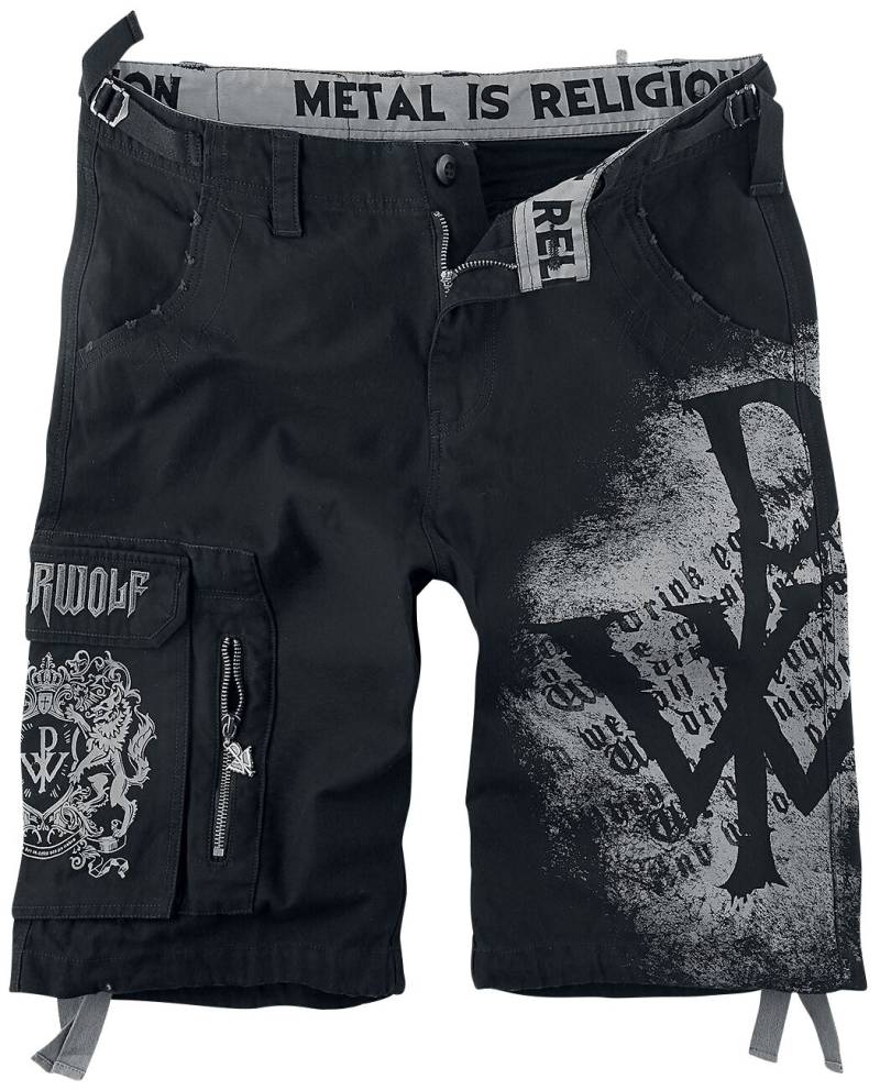 Powerwolf Short - EMP Signature Collection - M bis 3XL - für Männer - Größe XXL - schwarz/grau  - EMP exklusives Merchandise! von Powerwolf