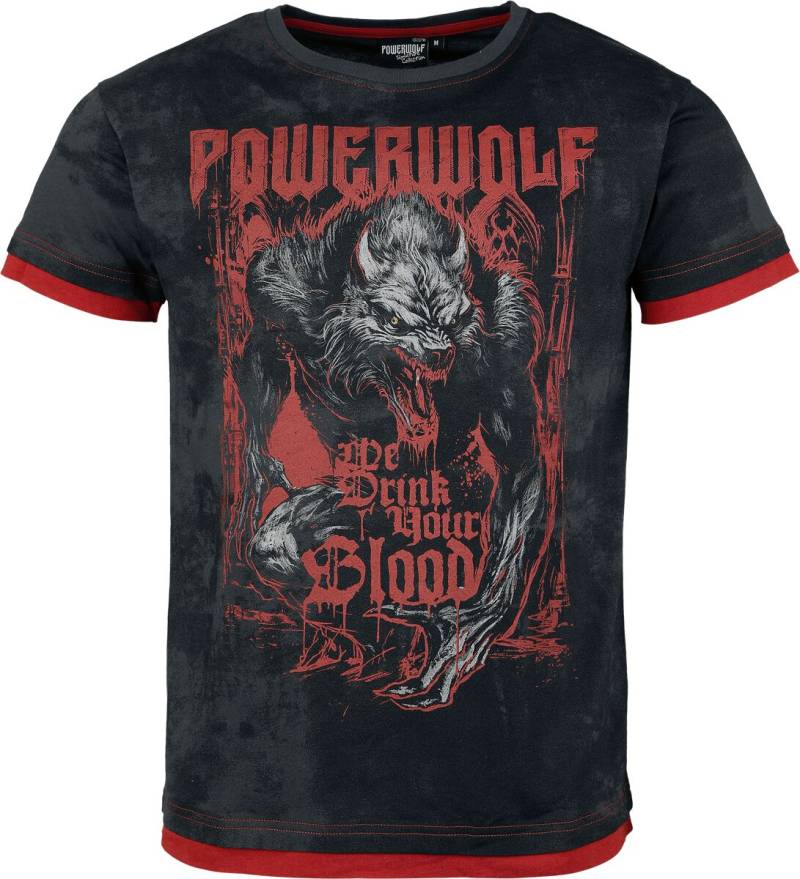 Powerwolf T-Shirt - EMP Signature Collection - S bis M - für Männer - Größe S - dunkelgrau/rot  - EMP exklusives Merchandise! von Powerwolf