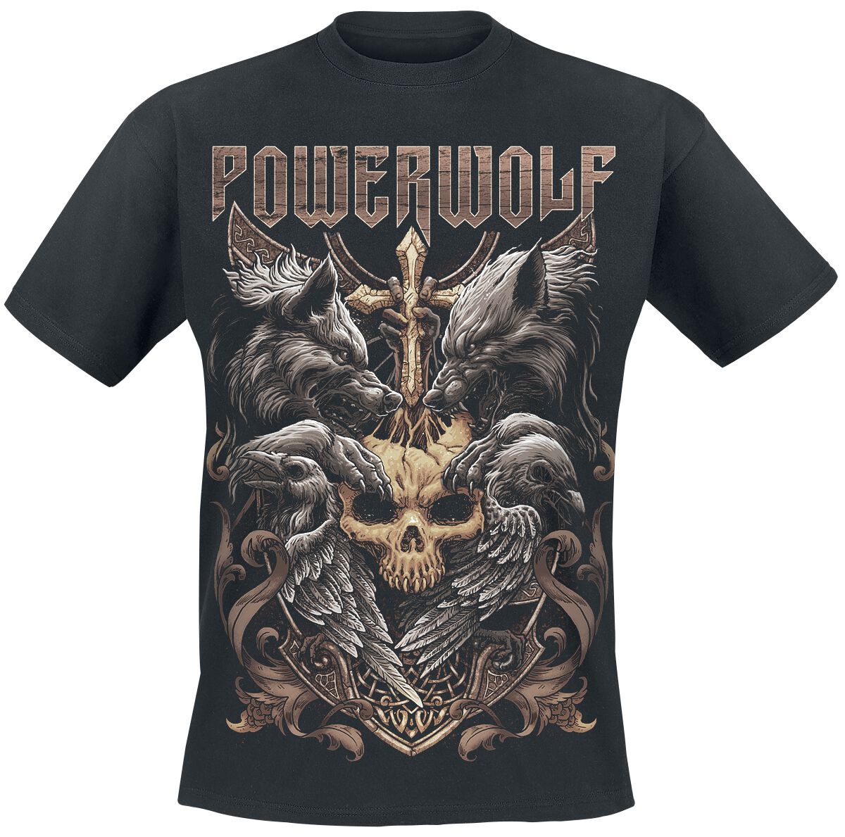 Powerwolf T-Shirt - Wolves & Ravens - S bis 3XL - für Männer - Größe M - schwarz  - EMP exklusives Merchandise! von Powerwolf