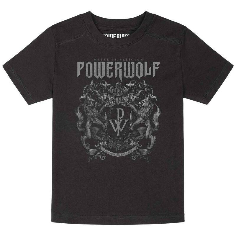 Powerwolf T-Shirt für Kinder - Metal-Kids - Crest - für Mädchen & Jungen - schwarz  - Lizenziertes Merchandise! von Powerwolf