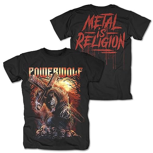 Powerwolf Via Dolorosa Männer T-Shirt schwarz M 100% Baumwolle Band-Merch, Bands von Powerwolf