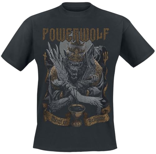 Powerwolf Wolf vs Angel Männer T-Shirt schwarz XL 100% Baumwolle Band-Merch, Bands von Powerwolf