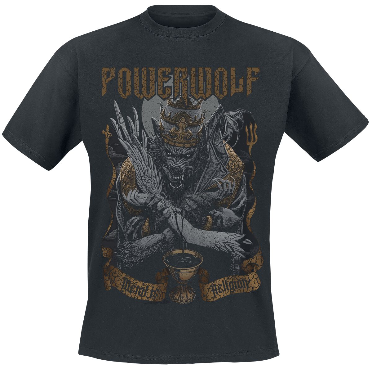 Powerwolf Wolf vs Angel T-Shirt schwarz in M von Powerwolf