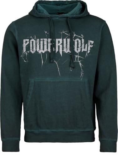 Powerwolf Wolfhead Frauen Kapuzenpullover Petrol XXL 100% Baumwolle Band-Merch, Bands von Powerwolf
