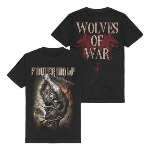 Powerwolf Wolves of War Männer T-Shirt schwarz M 100% Baumwolle Band-Merch, Bands von Powerwolf