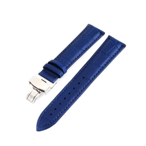 Poyuad 12–24 mm Lederarmband für Uhren, Universalarmband, Schmetterlings- und Stahlschnalle, verstellbares und austauschbares Zubehör,14 mm von Poyuad