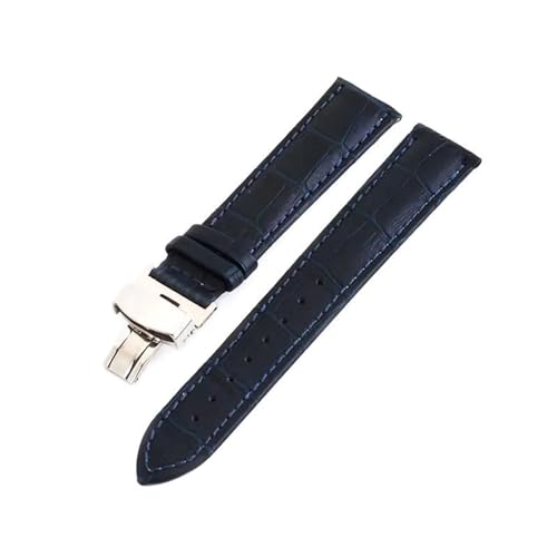 Poyuad 12–24 mm Lederarmband für Uhren, Universalarmband, Schmetterlings- und Stahlschnalle, verstellbares und austauschbares Zubehör,17 mm von Poyuad