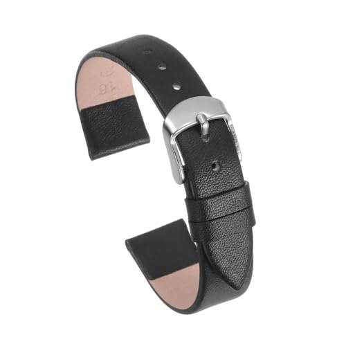 Poyuad 12 mm – 22 mm, Lederband, weißes und schwarzes Universalband, weiches Handgelenkband, verstellbares Ersatzzubehör,20 mm von Poyuad