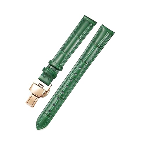 Poyuad 14 mm, 20 mm, 22 mm, Herren-Uhrenarmband aus Leder, Armband mit Bambusstruktur und Schmetterlingsverschluss,14 mm von Poyuad