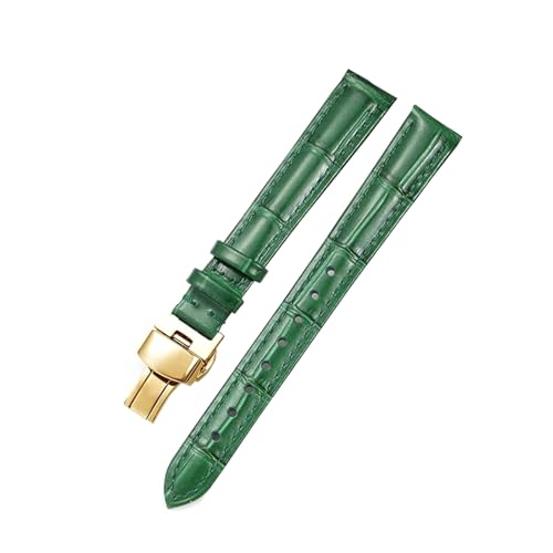 Poyuad 14 mm, 20 mm, 22 mm, Herren-Uhrenarmband aus Leder, Armband mit Bambusstruktur und Schmetterlingsverschluss,19 mm von Poyuad