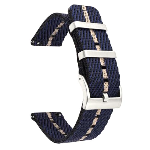 Poyuad 18/20/22/24 mm, 20 cm Länge, universelles gewebtes Nylonarmband für Herren – klassisches Streifendesign mit Edelstahlschnalle und Schnellverschluss,20mm Poyuad 18/20/22/24 mm, 20 cm Länge, universelles gewebtes Nylonarmband für Herren – klassisches Streifendesign mit Edelstahlschnalle und Schnellverschluss,20mm von Poyuad