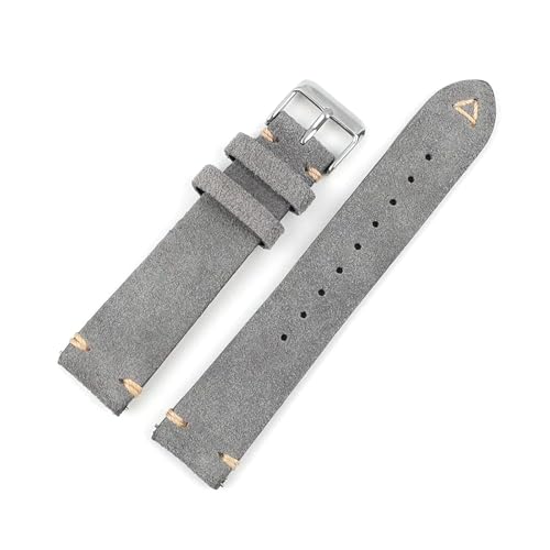 Poyuad 18–24 mm Wildlederarmband, handgenähtes Vintage-Universalarmband, verstellbares und austauschbares Zubehör,20 mm von Poyuad