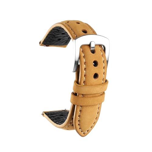 Poyuad 18 mm, 19 mm, 20 mm, 22 mm, Länge 19 cm, Herren-Lederarmband, Retro-Armband, Schnellverschluss, austauschbares Zubehör,Khaki,18 mm Poyuad 18 mm, 19 mm, 20 mm, 22 mm, Länge 19 cm, Herren-Lederarmband, Retro-Armband, Schnellverschluss, austauschbares Zubehör,Khaki,18 mm von Poyuad