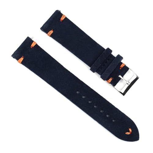 Poyuad 18 mm, 20 mm, 22 mm, 24 mm, Länge 20 cm, Unisex-Wildleder-Uhrenarmband mit Dornschließe, Vintage-Stil, austauschbares Universalzubehör,Dunkelblau-Orange Linie,24 mm Poyuad 18 mm, 20 mm, 22 mm, 24 mm, Länge 20 cm, Unisex-Wildleder-Uhrenarmband mit Dornschließe, Vintage-Stil, austauschbares Universalzubehör,Dunkelblau-Orange Linie,24 mm von Poyuad
