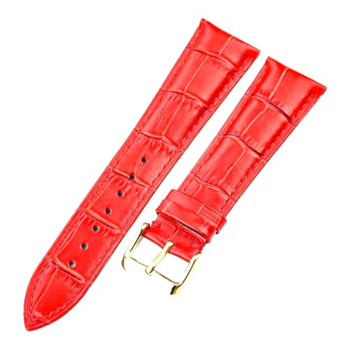 Poyuad 18 mm – 24 mm, Länge 19 cm, Unisex-Uhrenarmband aus Leder, Schwarz/Braun/Blau/Rot, Uhren-Ersatzzubehör,Rotgoldschnalle,20 mm von Poyuad