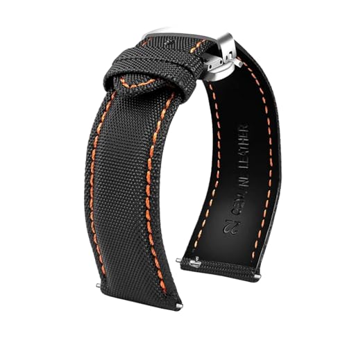 Poyuad 20 mm, 21 mm, 22 mm, 23 mm, 24 mm, 20 cm lang, Nylon-Lederarmband für Herren, Freizeitarmband mit Schnellverschluss, austauschbares Zubehör,20 mm Poyuad 20 mm, 21 mm, 22 mm, 23 mm, 24 mm, 20 cm lang, Nylon-Lederarmband für Herren, Freizeitarmband mit Schnellverschluss, austauschbares Zubehör,20 mm von Poyuad