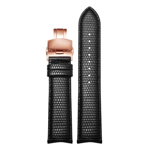 Poyuad 20 mm, 21 mm, 22 mm, Länge 19,5 cm, gebogenes Lederarmband für Herren, mehrfarbiges wasserdichtes und schweißfestes Uhrenarmband, austauschbares Zubehör,Eidechse Schwarz-Rogold,21 mm Poyuad 20 mm, 21 mm, 22 mm, Länge 19,5 cm, gebogenes Lederarmband für Herren, mehrfarbiges wasserdichtes und schweißfestes Uhrenarmband, austauschbares Zubehör,Eidechse Schwarz-Rogold,21 mm von Poyuad