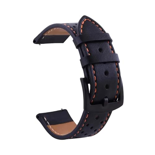 Poyuad 20 mm/22 mm, Länge 19,5 cm, Herren-Uhrenarmband aus Leder, wasserdichtes und atmungsaktives Uhrenarmband, austauschbares Universalzubehör,Schwarz Orange,18 mm Poyuad 20 mm/22 mm, Länge 19,5 cm, Herren-Uhrenarmband aus Leder, wasserdichtes und atmungsaktives Uhrenarmband, austauschbares Universalzubehör,Schwarz Orange,18 mm von Poyuad