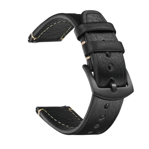 Poyuad 20 mm/22 mm Lederarmband für Uhren, Universalarmband mit Vintage-Nähten, verstellbares und austauschbares Zubehör,20 mm von Poyuad