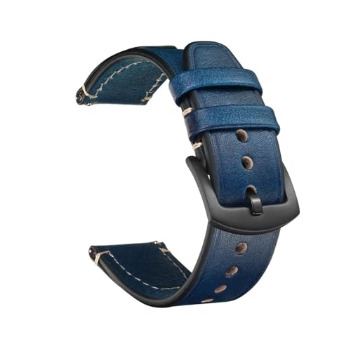 Poyuad 20 mm/22 mm Lederarmband für Uhren, Universalarmband mit Vintage-Nähten, verstellbares und austauschbares Zubehör,20 mm von Poyuad