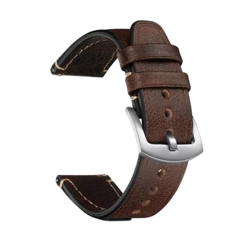 Poyuad 20 mm/22 mm Lederarmband für Uhren, Universalarmband mit Vintage-Nähten, verstellbares und austauschbares Zubehör,20 mm von Poyuad