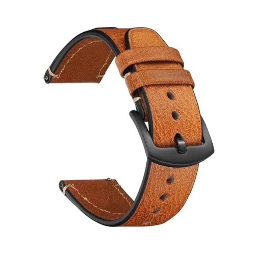 Poyuad 20 mm/22 mm Lederarmband für Uhren, Universalarmband mit Vintage-Nähten, verstellbares und austauschbares Zubehör,22 mm von Poyuad