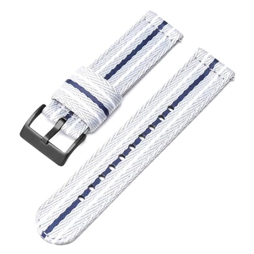 Poyuad 20 mm 22 mm 20 cm langes Nylon-Canvas-Armband – Unisex-geflochtenes Outdoor-Sportarmband, langlebiges Uhrenersatzzubehör,20mm von Poyuad