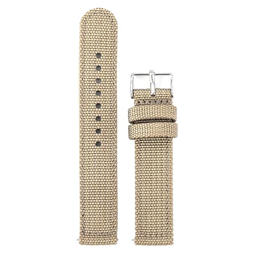 Poyuad 20 mm 22 mm Länge 21,5 cm weiches Nylon-Canvas-Armband – wasserdichtes Unisex-Sportarmband, langlebiges Uhrenzubehör,Khaki,20mm Poyuad 20 mm 22 mm Länge 21,5 cm weiches Nylon-Canvas-Armband – wasserdichtes Unisex-Sportarmband, langlebiges Uhrenzubehör,Khaki,20mm von Poyuad