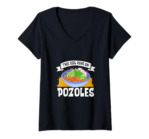 Damen Ladies Love Pozoles T-Shirt mit V-Ausschnitt Damen Ladies Love Pozoles T-Shirt mit V-Ausschnitt von Pozole Designs