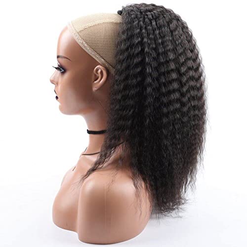 Afro Kinky Curly Pferdeschwanz Für Schwarze Frauen Draw String Pferdeschwanz Synthetische Haarverlängerung Afro Kordelkordel Lockiges Pferdeschwanz Haarstück von Ppmter