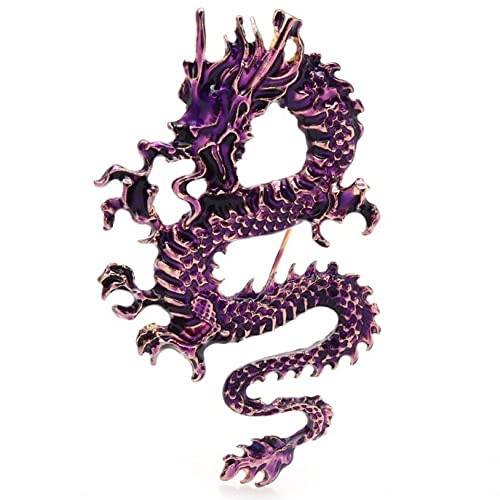 Emaille Dragon Brosche Pin Vintage Animal Revers Pins Abzeichen Schmuck Geschenk Für Männer Frauen Kleidung Accessoires von Ppmter