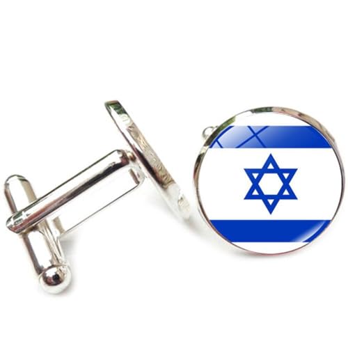 Manschettenknöpfe Für Männer, Israel Flagge Tuxedo Shirt Links Shirt Accessoires Einzigartige Business Bräutigam Hochzeit Schmuck Geschenk von Ppmter