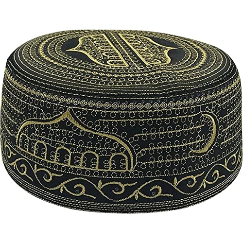 Ppmter Männer Muslim Gebet Kufi Hut Gebet Kopfbedeckung Islamische Beanie -schädel -mütze Stickerei Kofia Topi Sun Hat Ramadan Geschenk Ramadan Geschenk von Ppmter