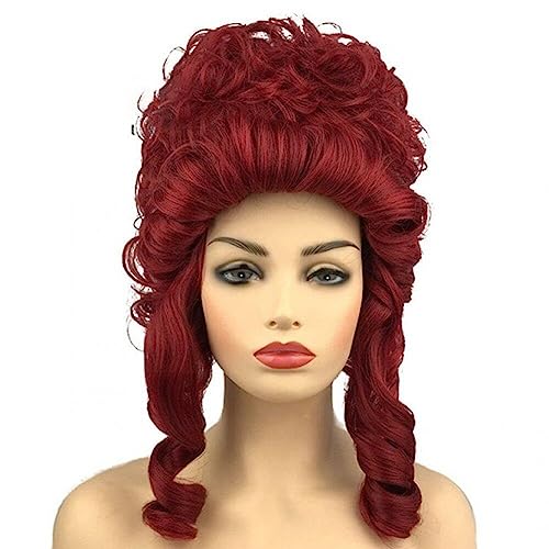 Vintage Curly Perücken Viktorianische Perücke Barock 18. Jahrhundert Perücken Frauen Queen Halloween Cosplay Party Kostümzubehör von Ppmter