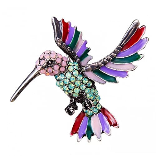 Vivid Email Vogel Kolibri Brosche Pin Multi Color Kristall Tier Pin Abzeichen Schmuck Für Frauen Männer von Ppmter